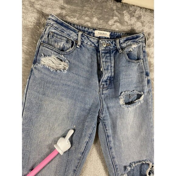 PacSun Mom Jeans - Distressed High Rise - Size 26 - Picture 10 of 13